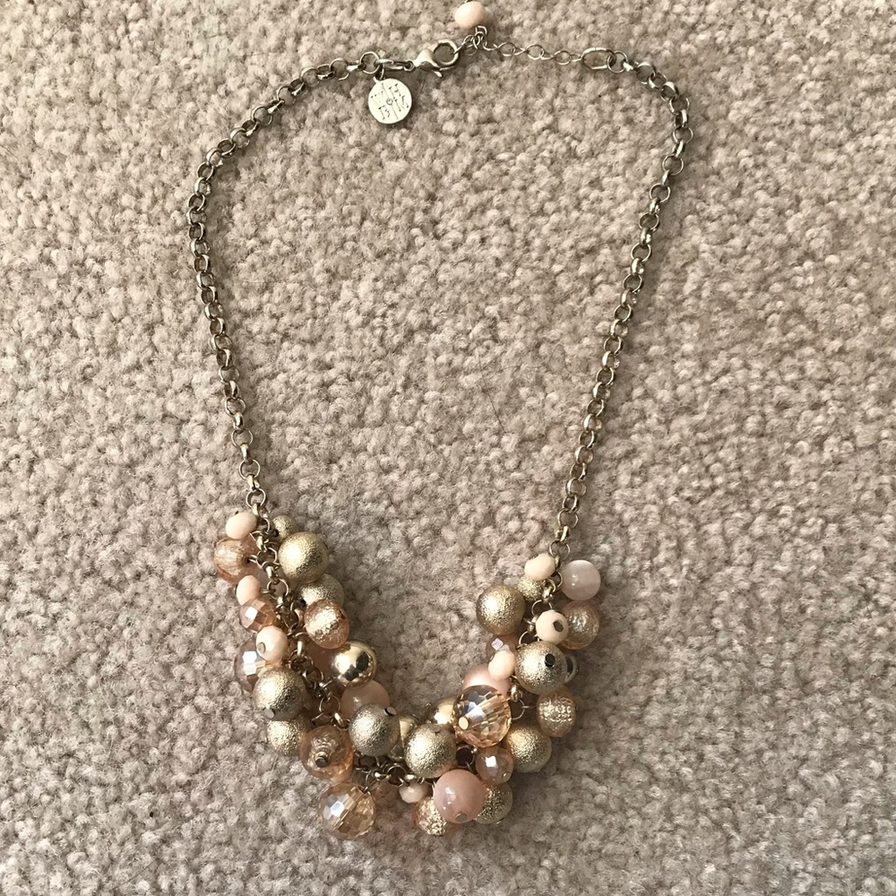 WHBM Blush & Gold Statement Necklace